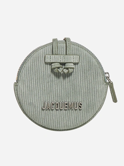 Shop Jacquemus Pitchou Leather Coin Purse In Khaki