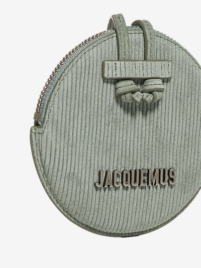 Shop Jacquemus Pitchou Leather Coin Purse In Khaki