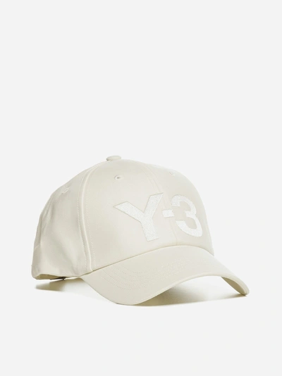 Shop Y-3 Logo Cotton Baseball Cap In White