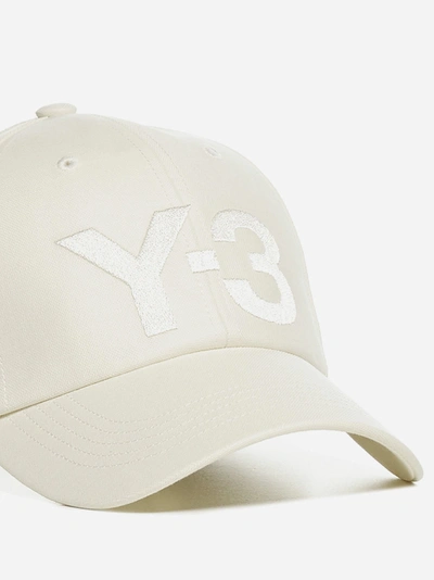 Shop Y-3 Logo Cotton Baseball Cap In White