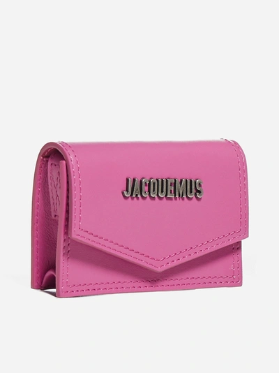 Shop Jacquemus Porte Azur Leather Shoulder Card Holder