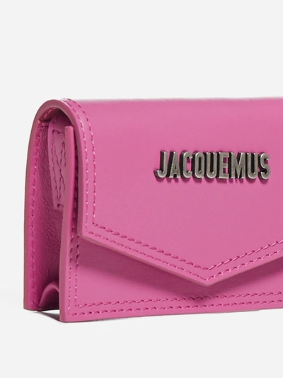 Shop Jacquemus Porte Azur Leather Shoulder Card Holder
