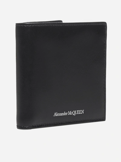 Shop Alexander Mcqueen Logo Leather Bifold Wallet In Black