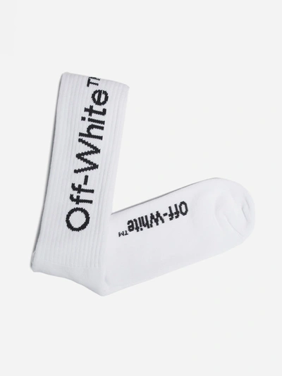Shop Off-white Logo Cotton Stretch Socks