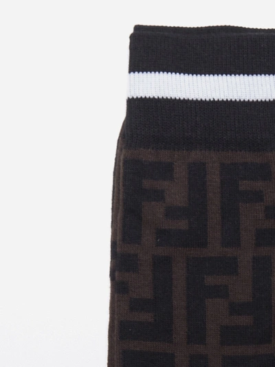 Shop Fendi Stretch Cotton Logo Socks