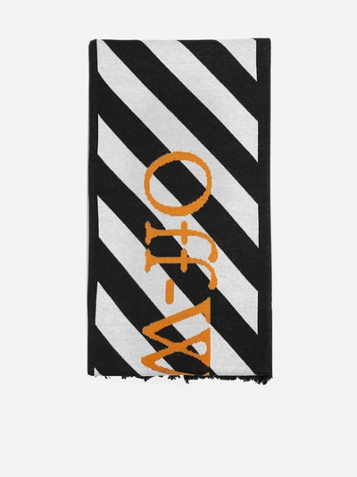 Shop Off-white Sciarpa In Misto Cotone Con Logo