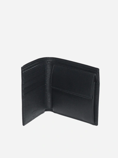 Shop Saint Laurent Grained Leather Bi-fold Wallet