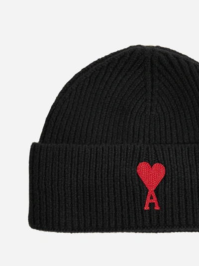 Shop Ami Alexandre Mattiussi Ami De Coeur Wool Beanie