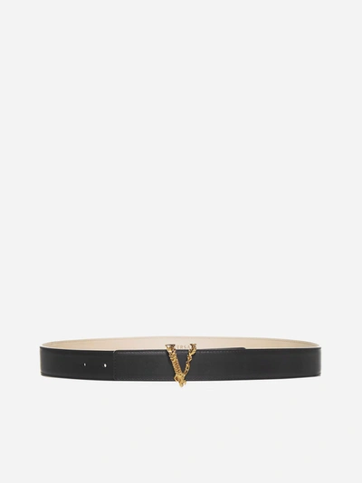 Shop Versace Cintura In Pelle Virtus