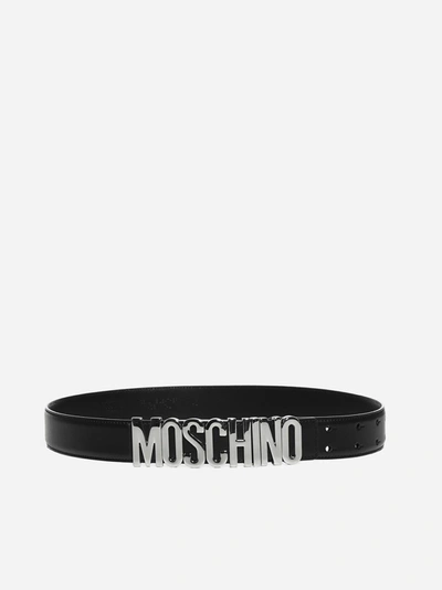 Shop Moschino Logo Leather Belt
