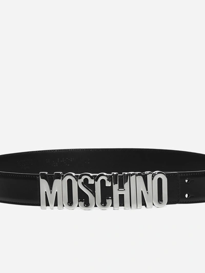 Shop Moschino Logo Leather Belt