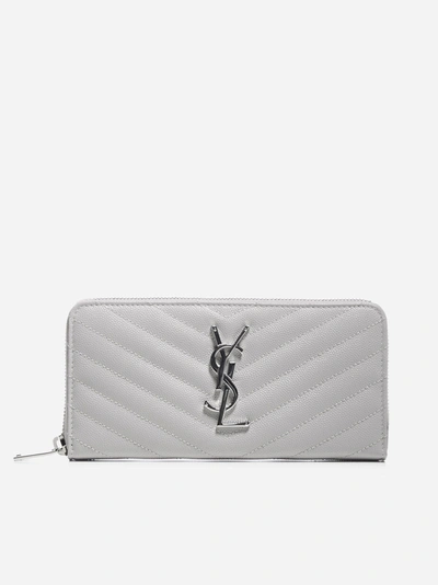 Shop Saint Laurent Monogram Quilted Leather Wallet