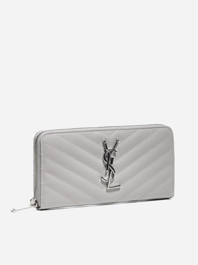 Shop Saint Laurent Monogram Quilted Leather Wallet