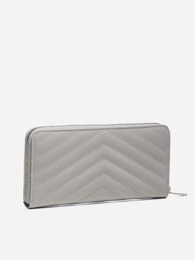 Shop Saint Laurent Monogram Quilted Leather Wallet