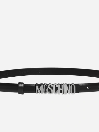 Shop Moschino Cintura Mini In Pelle Con Logo