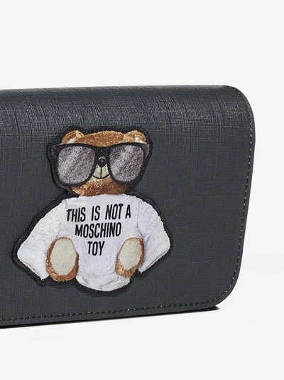 Shop Moschino Teddy Bear Canvas Clutch Bag