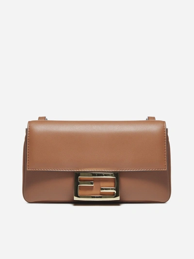 Shop Fendi Baguette Leather Small Bag