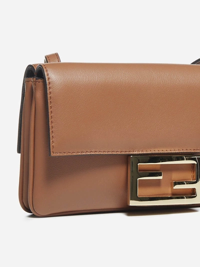 Shop Fendi Baguette Leather Small Bag