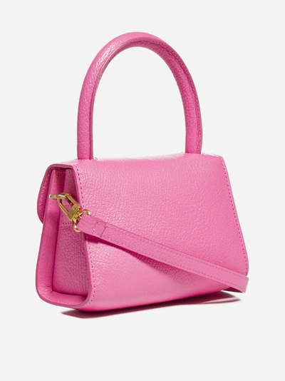 Shop By Far Mini Leather Bag In Hot Pink