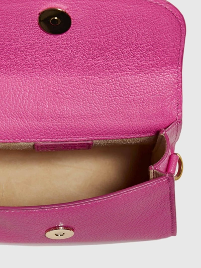 Shop By Far Mini Leather Bag In Hot Pink