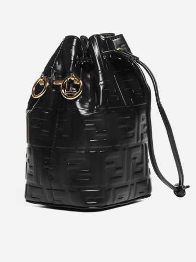 Shop Fendi Mon Tresor Mini Ff Logo Leather Bucket Bag