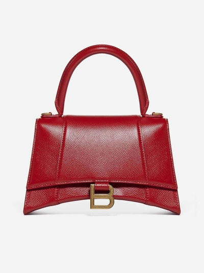 Shop Balenciaga Hourglass S Leather Bag