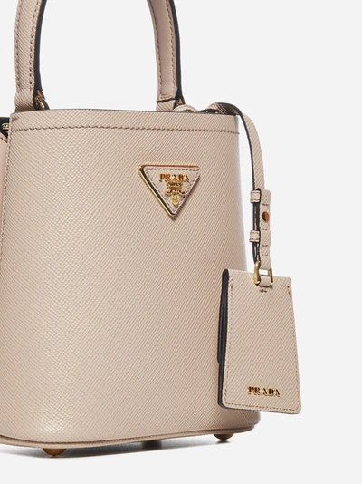 Shop Prada Panier Small Saffiano Leather Bag