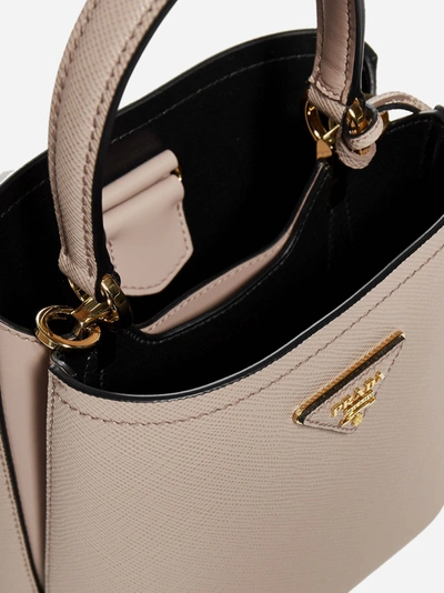 Shop Prada Panier Small Saffiano Leather Bag