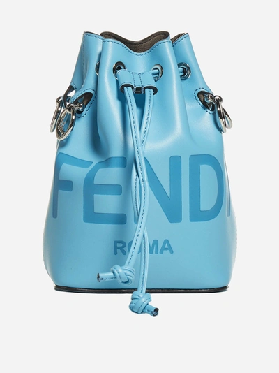 Shop Fendi Mon Tresor Ff Logo Leather Mini Bucket Bag
