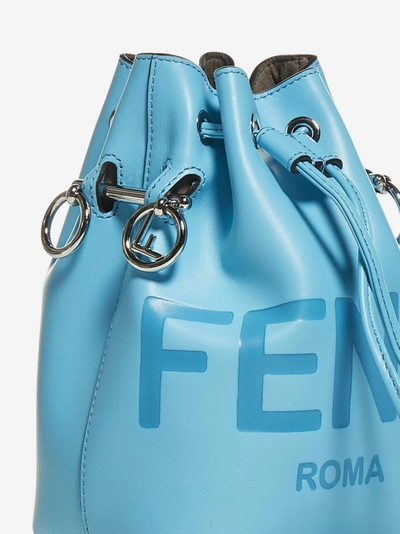Shop Fendi Mon Tresor Ff Logo Leather Mini Bucket Bag