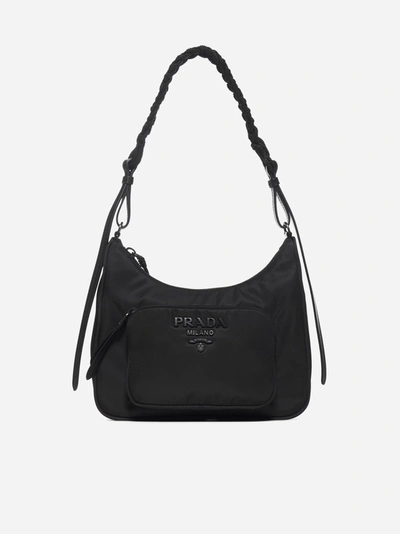 Shop Prada Borsa Hobo In Nylon Con Logo