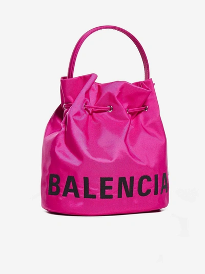 Shop Balenciaga Wheel S Nylon Bucket Bag