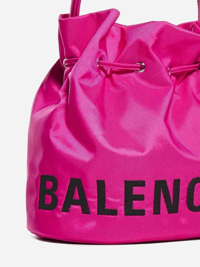 Shop Balenciaga Wheel S Nylon Bucket Bag