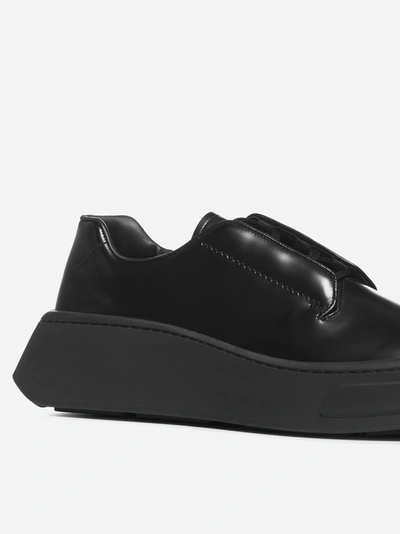 Shop Prada Platform Leather Sneakers