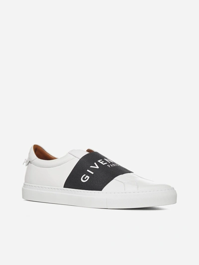 Shop Givenchy Sneakers Urban Street In Pelle Con Inserto Elastico E Logo In White - Black