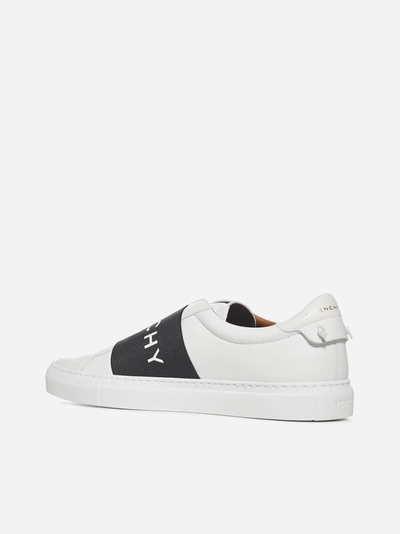 Shop Givenchy Sneakers Urban Street In Pelle Con Inserto Elastico E Logo In White - Black