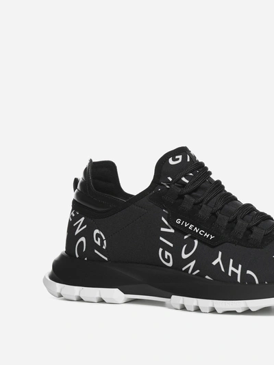 Shop Givenchy Spectre Logo Nylon And Leather Sneakers In Black - White