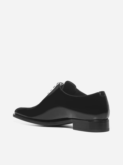 Shop Givenchy Logo Patent Leather Oxford Shoes In Black