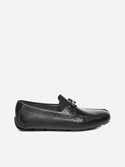 Shop Ferragamo Parigi Leather Driving Loafers