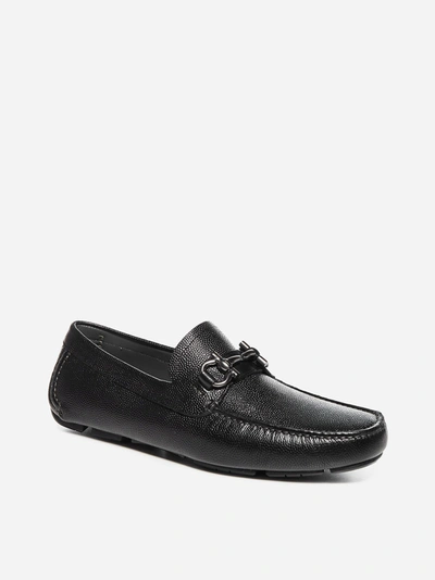 Shop Ferragamo Parigi Leather Driving Loafers