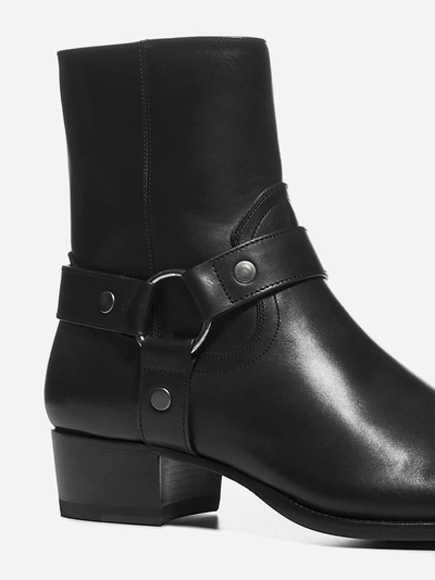 Shop Saint Laurent Wyatt 40 Leather Ankle Boots