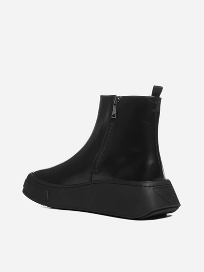 Shop Prada Platform Leather Boots