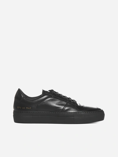 Shop Common Projects Full Court Low-top Saffiano Leather Sneakers