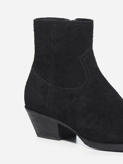 Shop Saint Laurent Lukas 40 Suede Ankle Boots