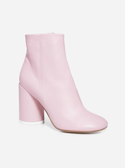 Mm6 Maison Margiela Mm6 6-heel Leather Ankle Boots In Pink | ModeSens
