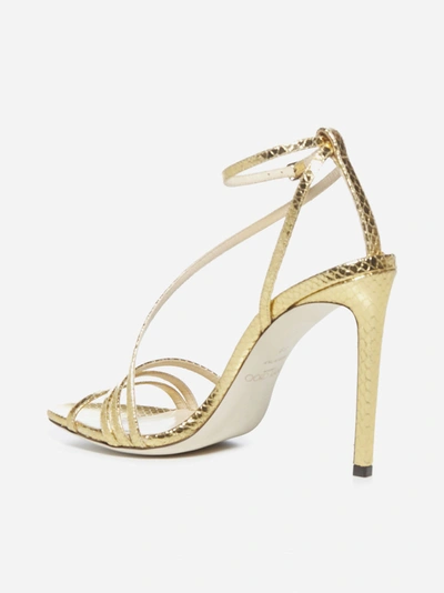 Shop Jimmy Choo Sandali Tesca 100 In Pelle Stampa Animalier