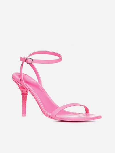 Shop Vetements Eiffel Tower Leather Sandals In Fluo Pink