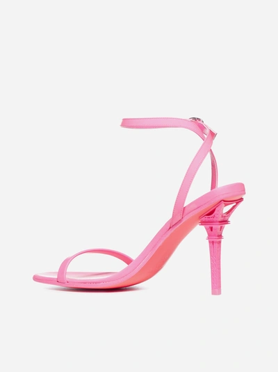 Shop Vetements Eiffel Tower Leather Sandals In Fluo Pink