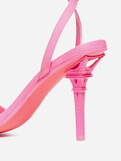 Shop Vetements Eiffel Tower Leather Sandals In Fluo Pink