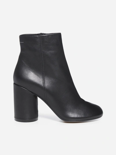 Shop Mm6 Maison Margiela 6 Heel Leather Ankle Boots